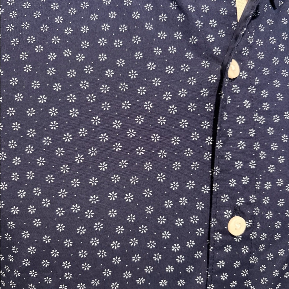 J. Crew Men's Navy Blue Floral Pattern Short Sleeve Button Down Shirt L - Picture 2 of 3